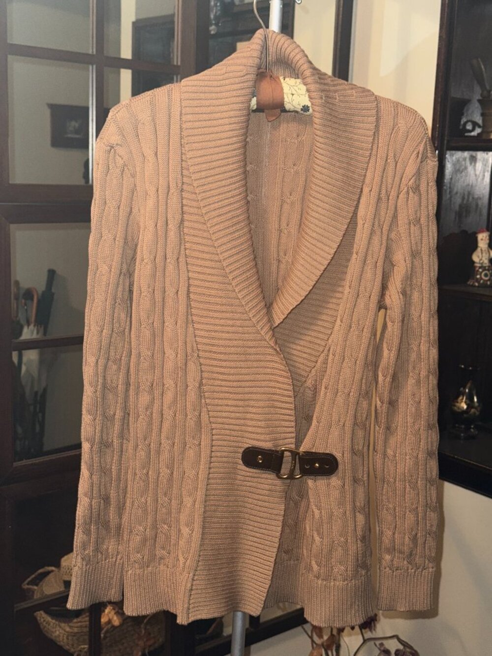 Lauren Ralph Lauren Black Label 100% Cotton Cable Knit Cardigan Women's Size M